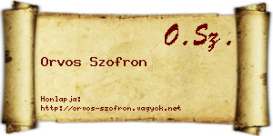 Orvos Szofron névjegykártya